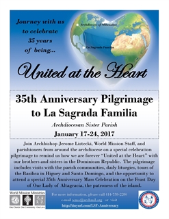 La Sagrada Familia 35th Anniversary Pilgrimage Flyer